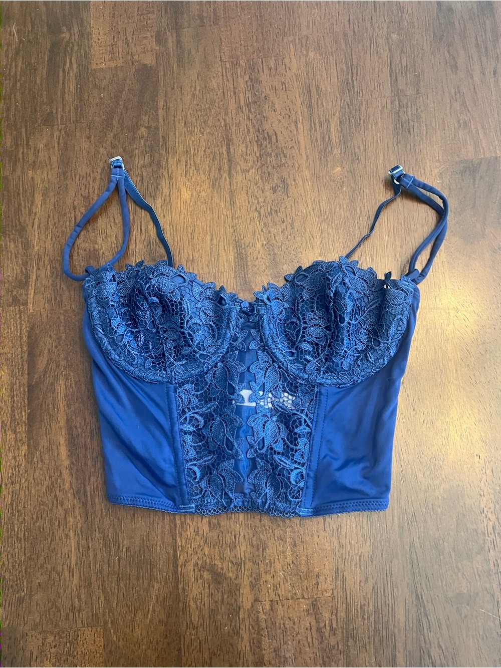 New Victoria Secret Lace Bustier Crop Top - Blue